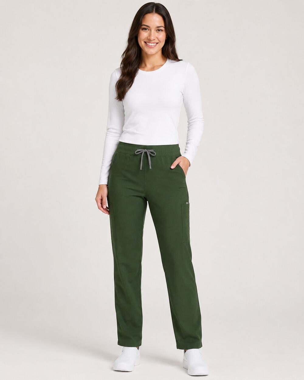 New Landau Convertible Drawcord Scrub Pants Green Size Medium